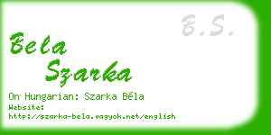 bela szarka business card